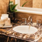 luxurious Portoro marble bathroom